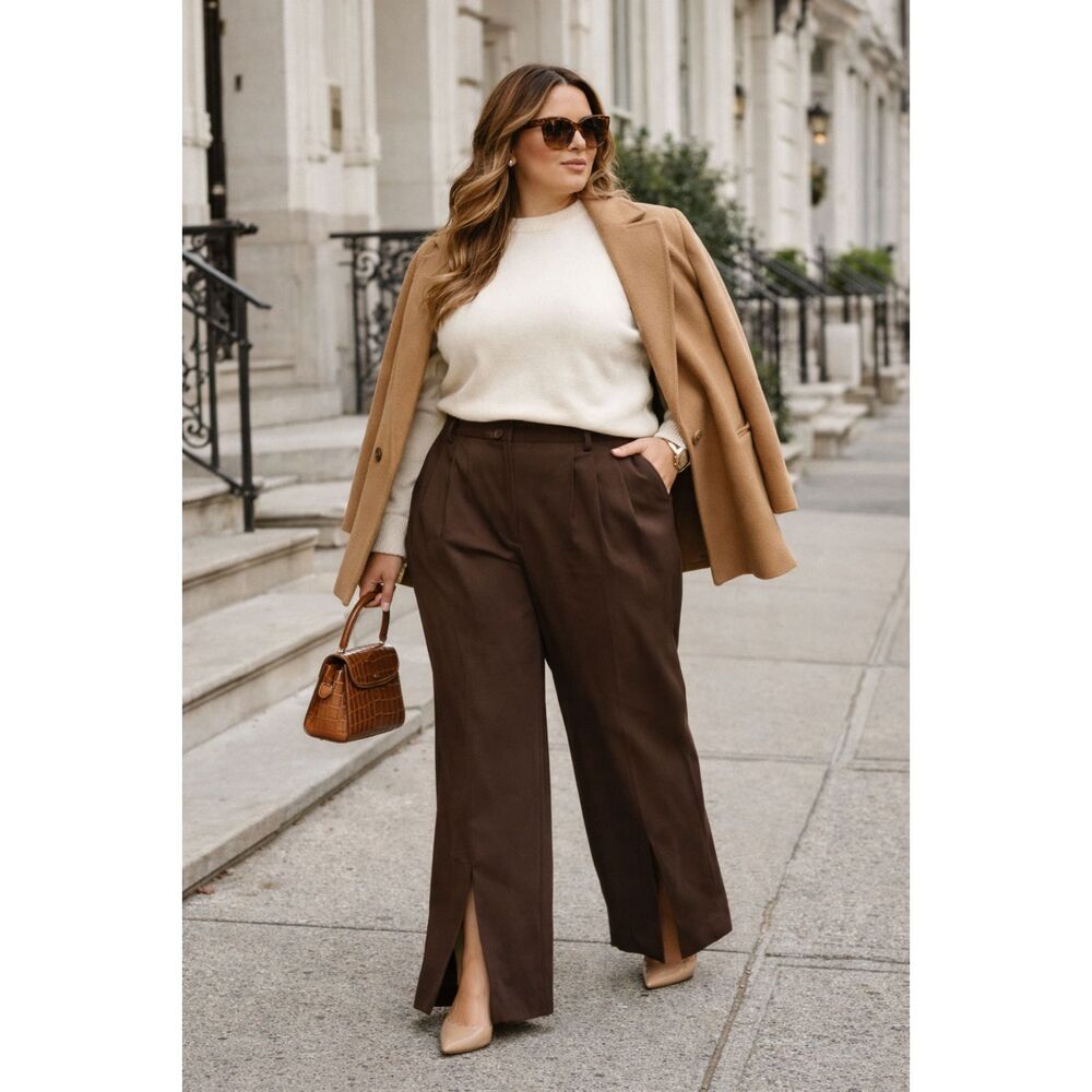 Favorite Daughter Brown Wide Leg Pants Trousers   Women's Plus Size 18